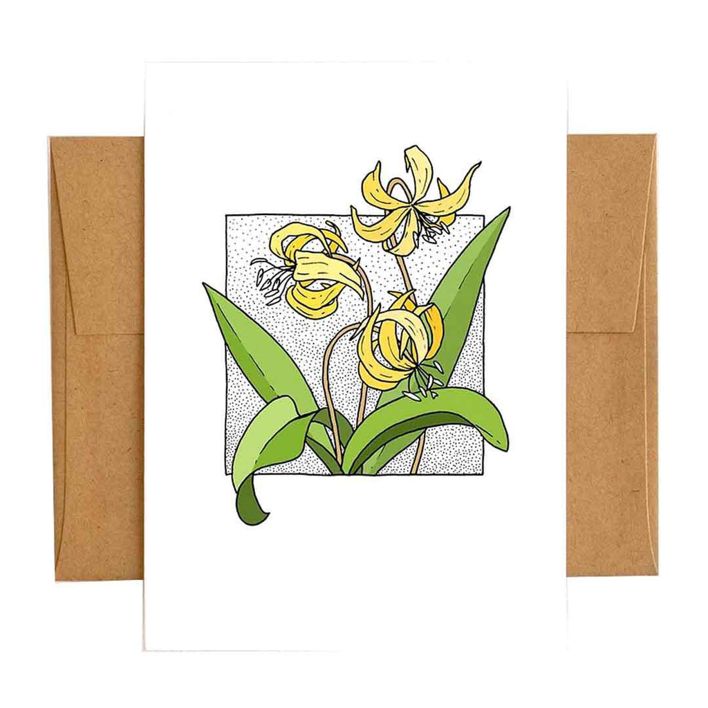Card - All Occasion - Avalanche Lily PNW Native Plants by Lauren Nishizaki Designs