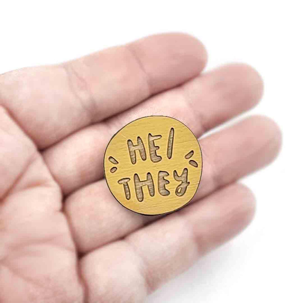 Pronoun Pins - He/They (Assorted Colors) by Snowmade