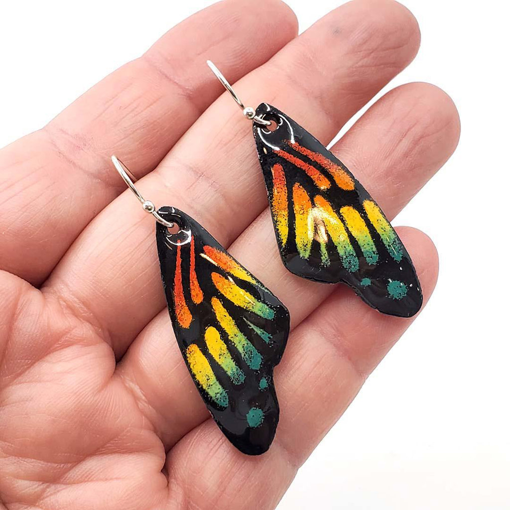 Earrings - Butterfly Wings  (Rainbow) by Magpie Mouse Studios