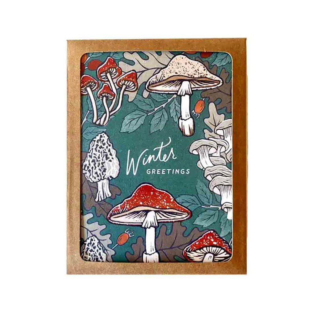 Card Set of 8 - Winter Greetings - Forest by Root and Branch Paper Co.