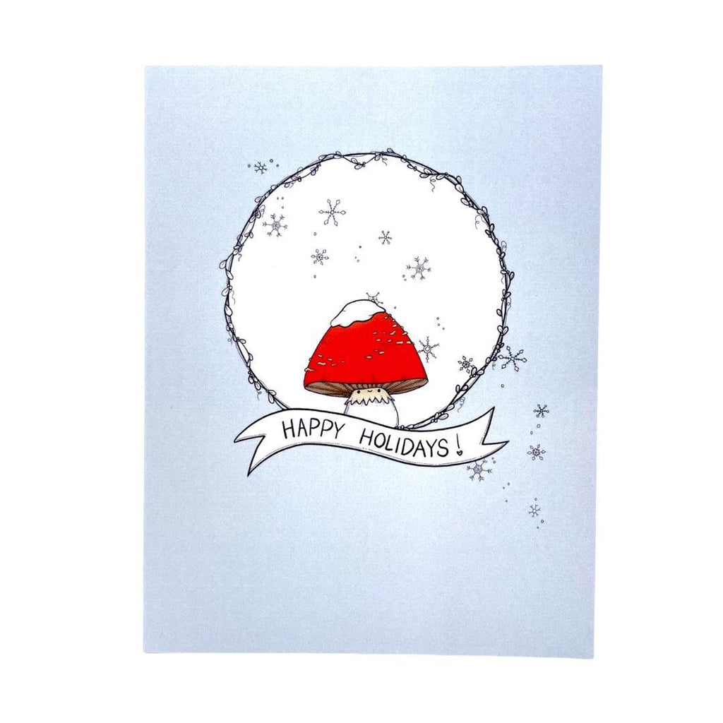 Card - Holiday - Happy Holidays Red Amanita Mushroom by World of Whimm