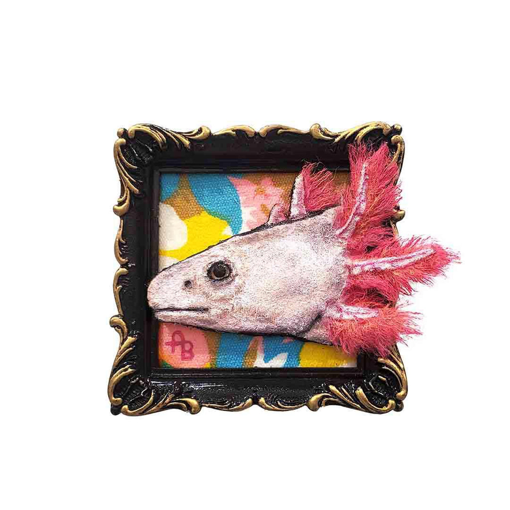 Applique Art - 4 x 4 - Axolotl by Alise Giddens of Chubby Bunny