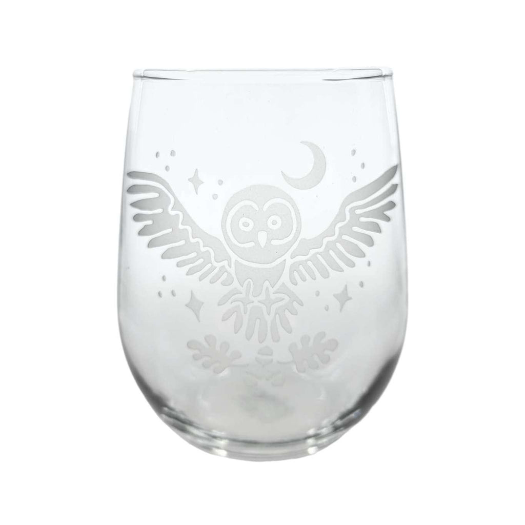 Stemless Wine Glass - Owl + Oak by Bread and Badger