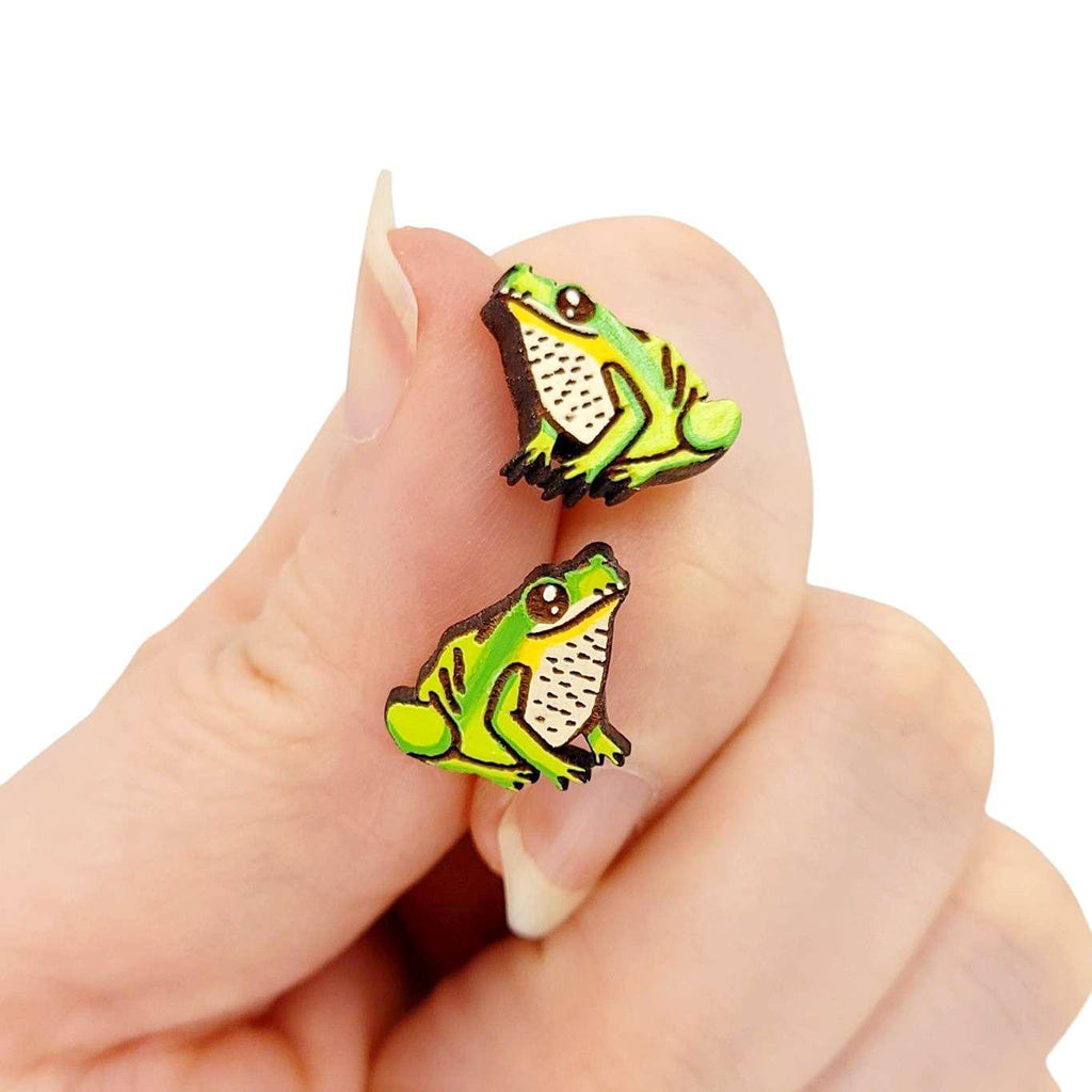 Earrings Tree Frog (Studs) by Fresh Cuttery – The Handmade Showroom