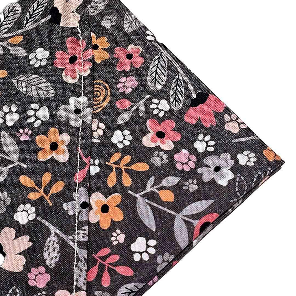 Gift Wrap - 20 in - Pink Gray Flowers Cat Prints (Gray) Furoshiki by imakecutestuff