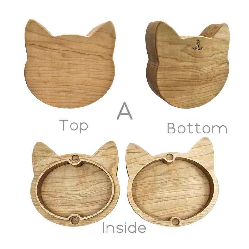 Box - Medium - Cat Head Wood Box (Maple) by Saving Throw Pillows