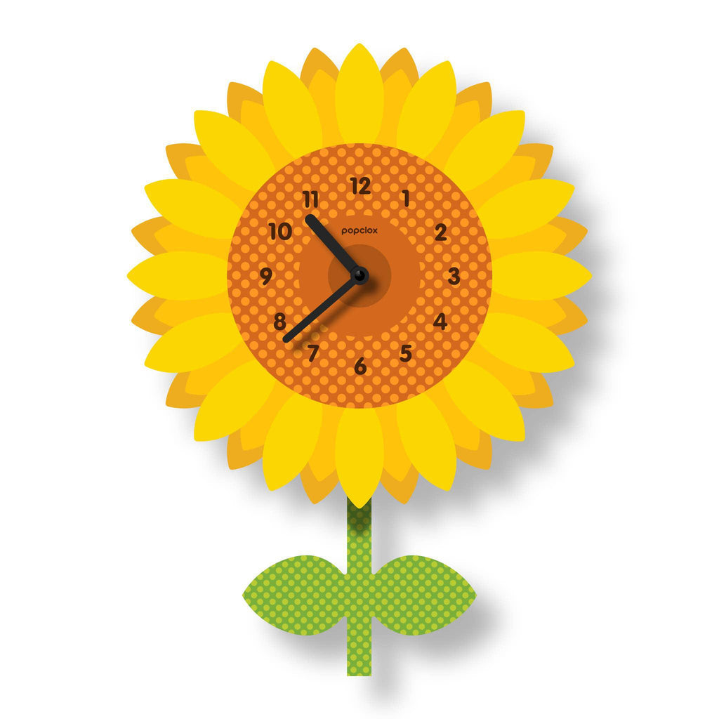 Acrylic Clock - Sunflower Pendulum by Popclox