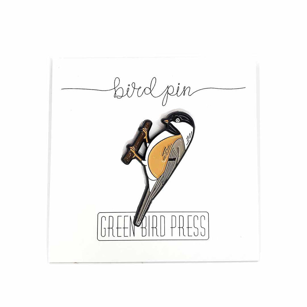 Enamel Pin - Black-Capped Chickadee by Green Bird Press