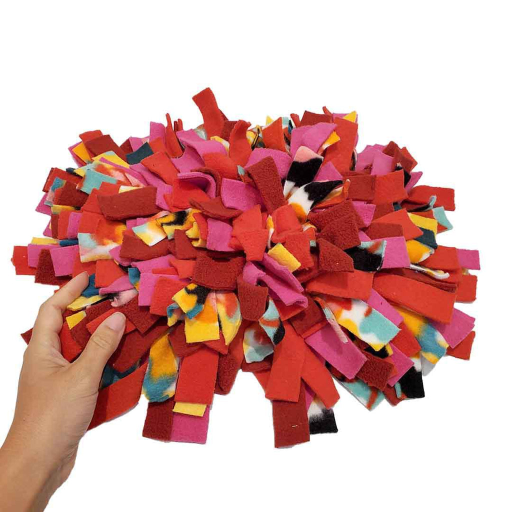 Pet Toy - 9x6 - Tiny Confetti Snuffle Mat (Red Pink Orange) by Superb Snuffles