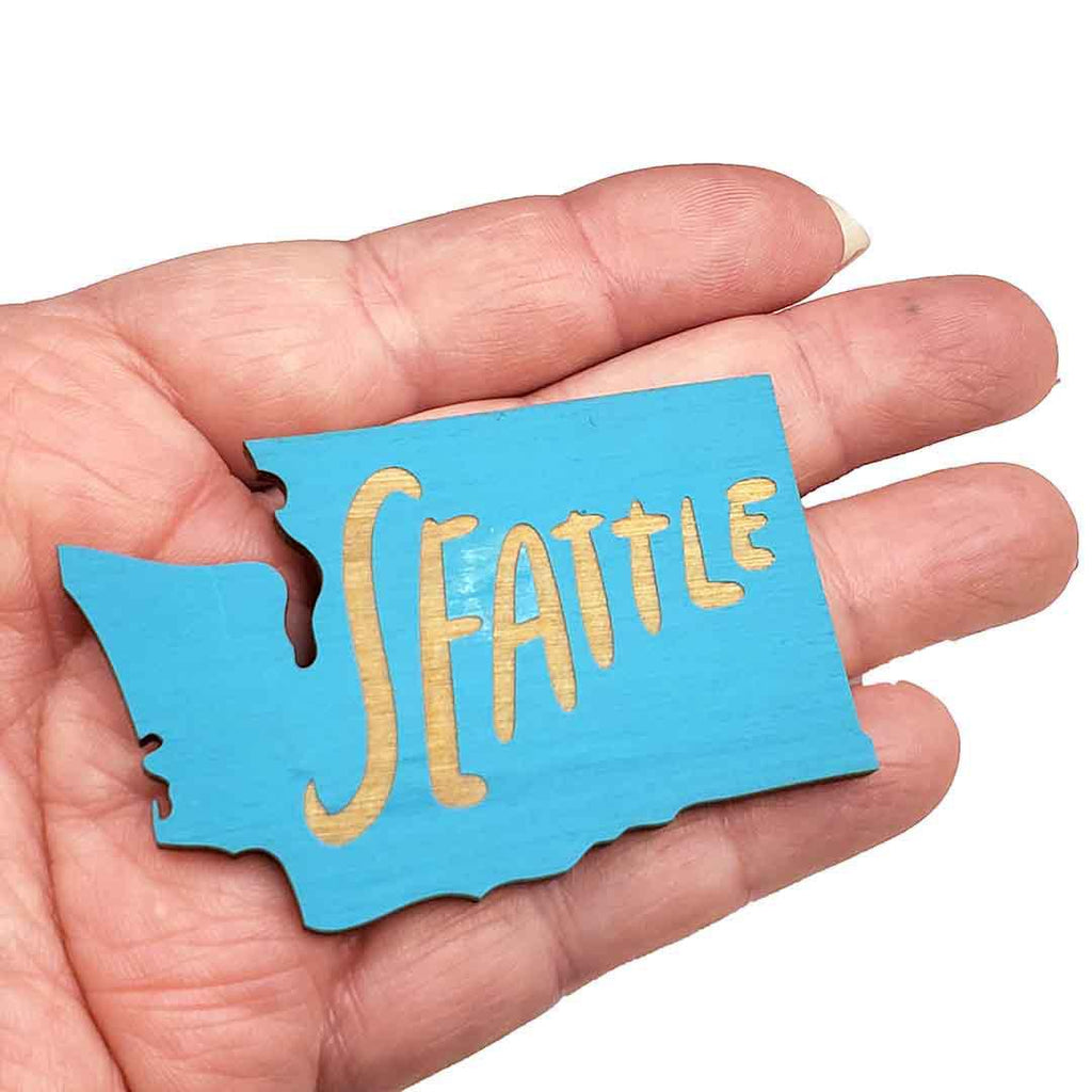 Magnets - Small - Seattle WA State (Assorted Colors) by SnowMade