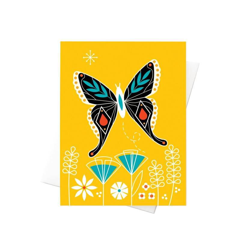 Card - All Occasion - Yellow Butterfly by Amber Leaders Designs