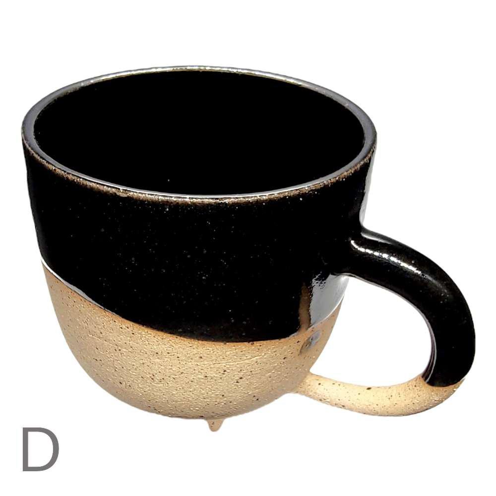 Mug – Footed Stoneware Mug in Black and Speckled by Korai Goods