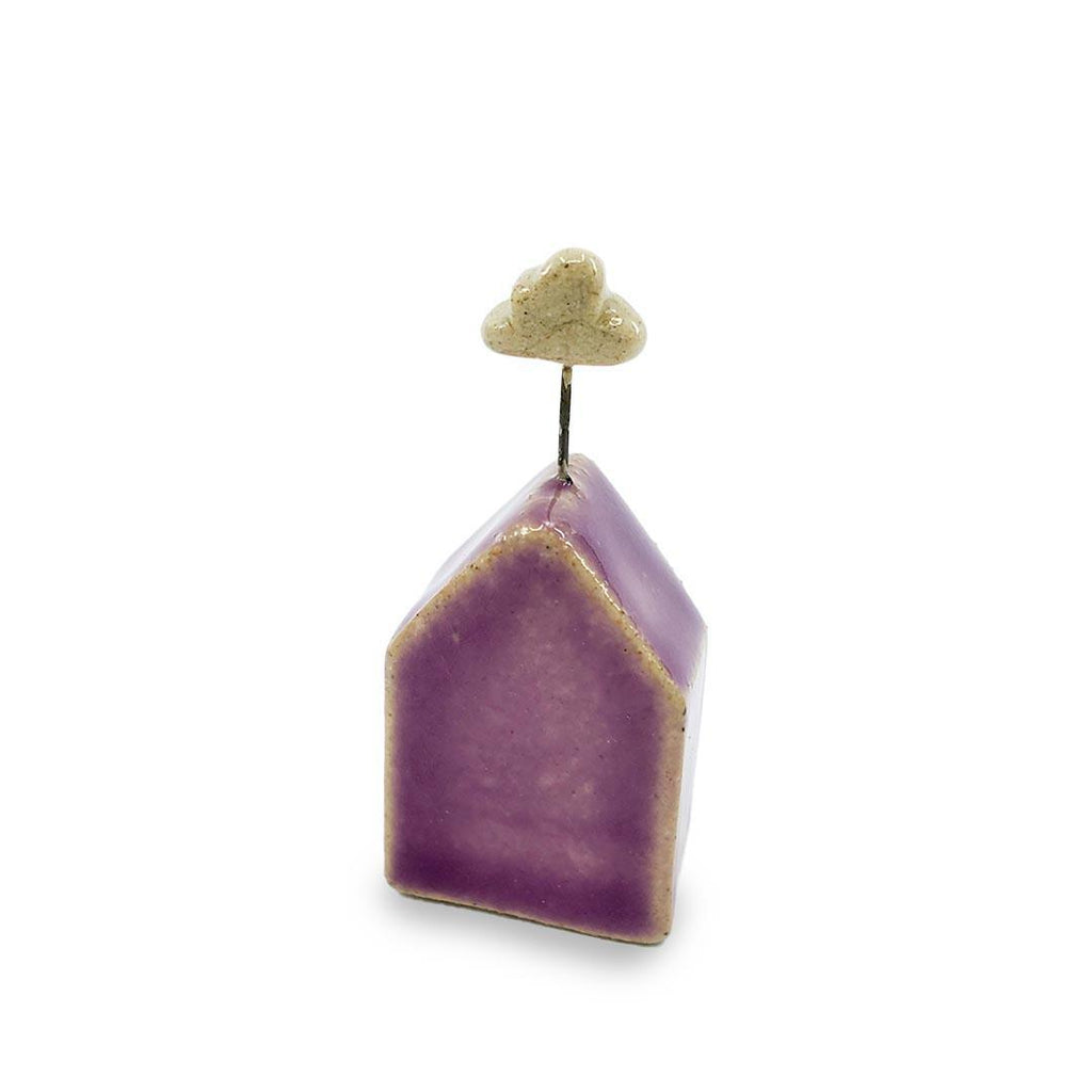 Tiny Pottery House - Purple with Cloud by Tasha McKelvey