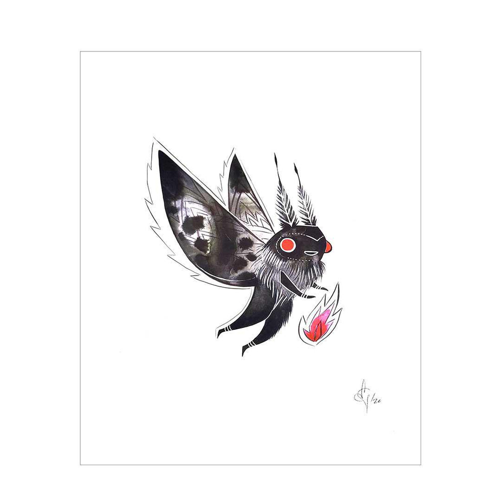 Art Print - 8.5x11 - Mothman by Odd Fauna