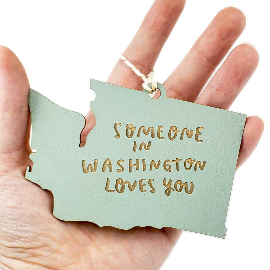Ornaments - Large - Someone in WA Loves You WA State (Assorted Colors) by SnowMade