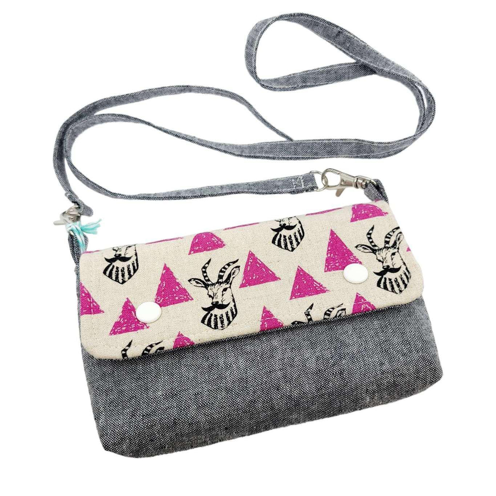 Bag - Hipster Deer Small Snap Pouch in Pink by Belly of a Whale