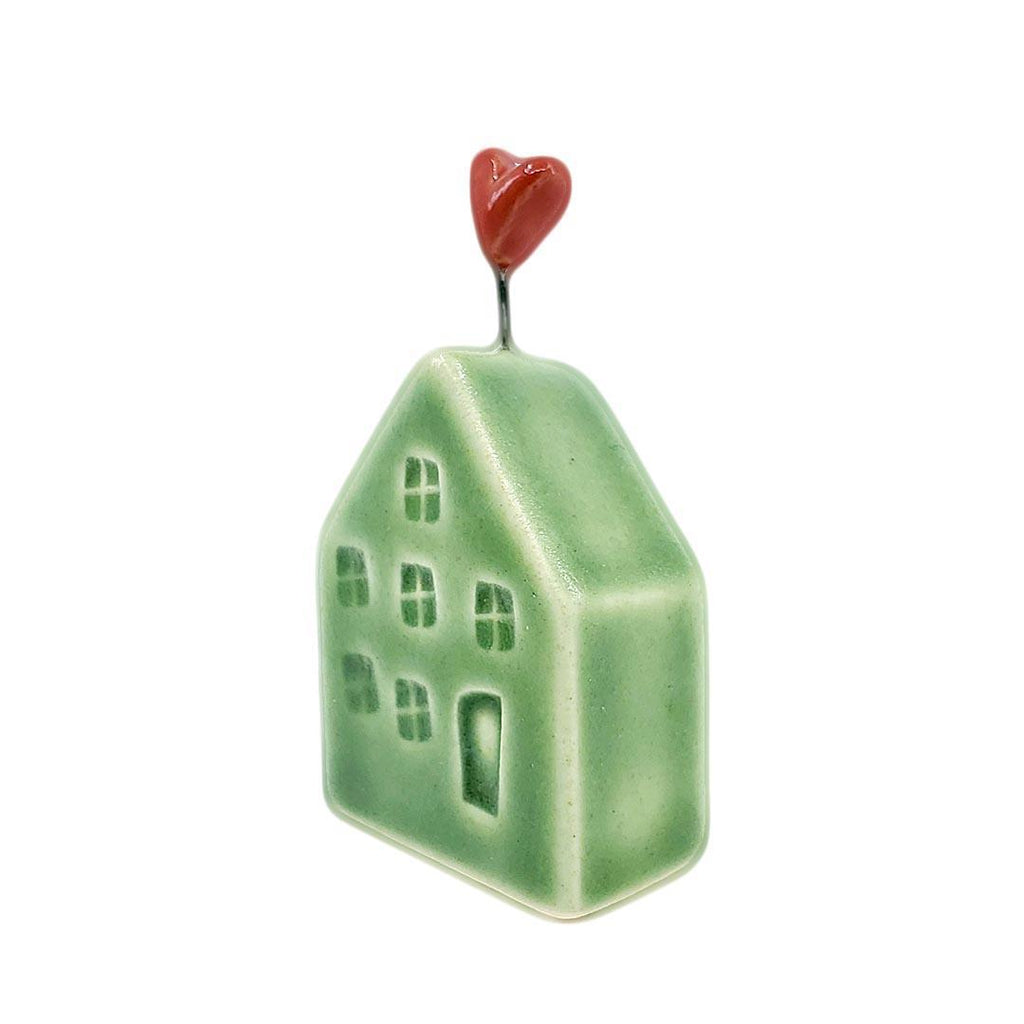 Tiny Pottery House - Grass Green with Heart (Assorted Colors) by Tasha McKelvey
