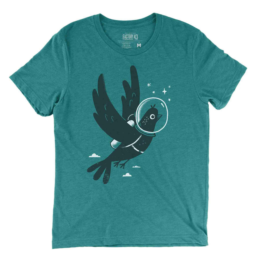 Adult Crew Neck - High Flyer Teal Tee (XS - 3XL) by Factory 43