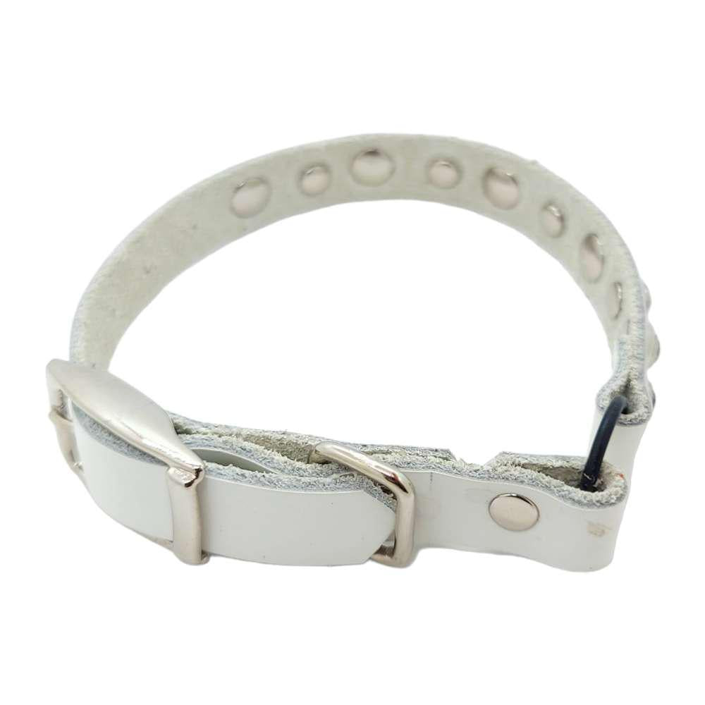 Cat Collar - White with Black and Silver Gems by Greenbelts