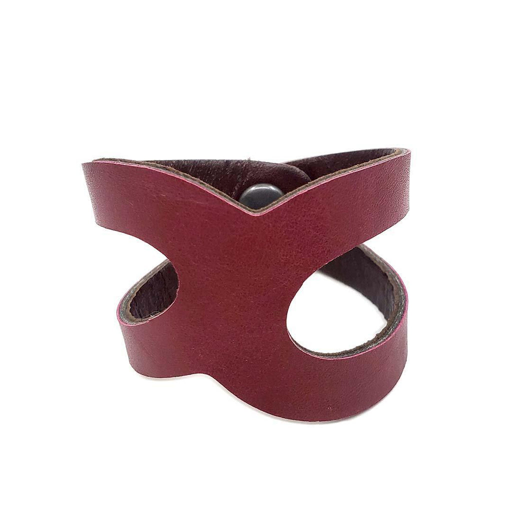 Cuff - Paisley Reversible (Mahogany Brown & Cranberry Red) by Oliotto