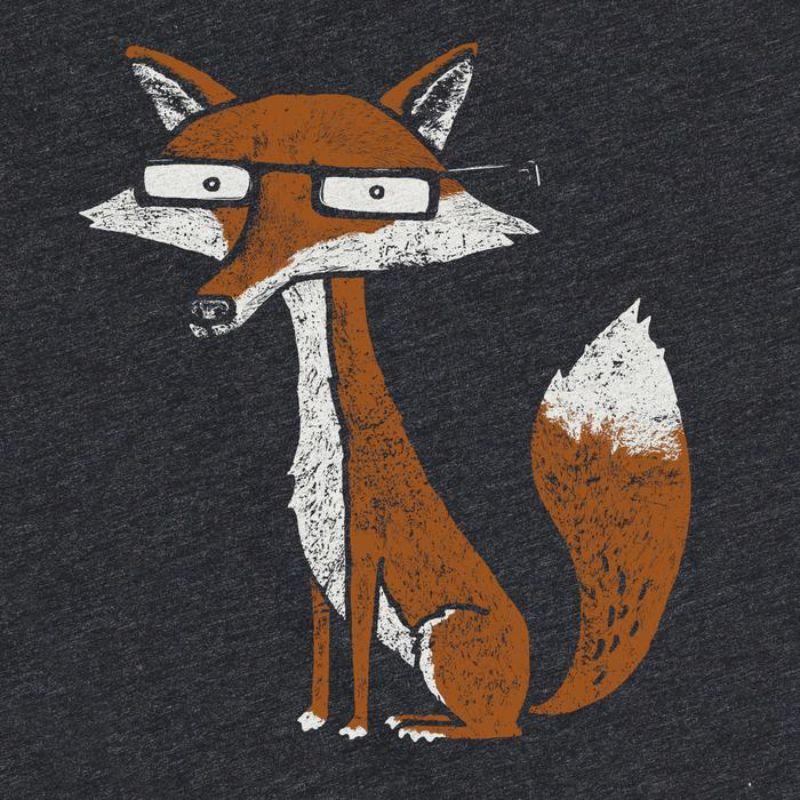 Adult Crew Neck - Fox Tee Charcoal Gray Tee (XS - 3XL) by Factory 43