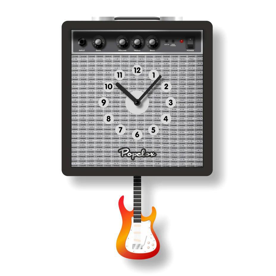 Acrylic Clock - Guitar and Amp Pendulum by Popclox at The Handmade Showroom