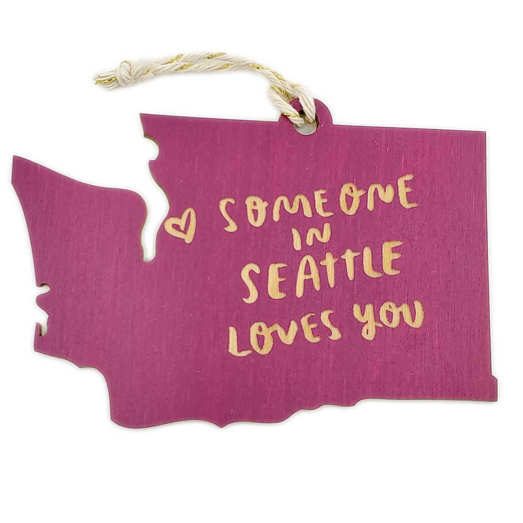 Ornaments - Large - Someone in SEATTLE Loves You WA State (Assorted Colors) by SnowMade