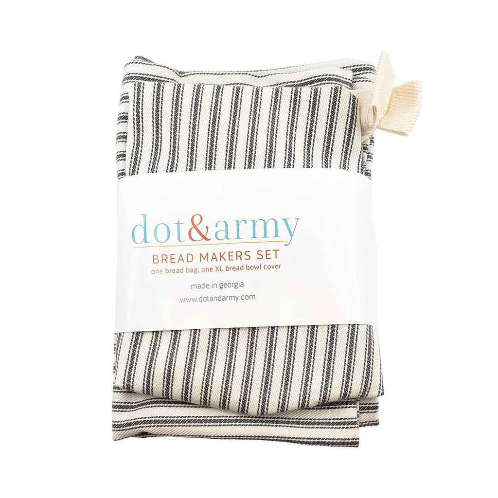 Bread Makers Set - Grey and White Stripes by Dot and Army