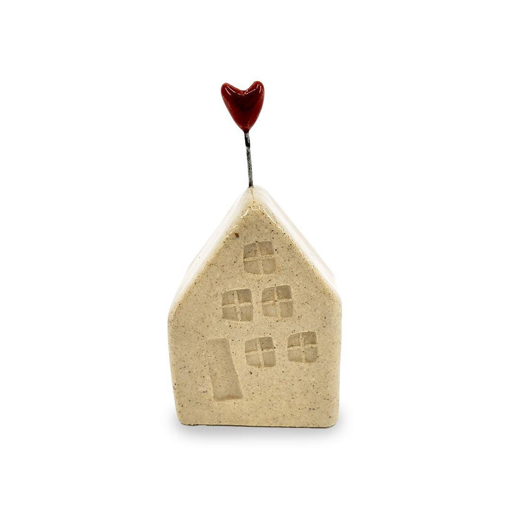 Tiny Pottery House - Sand Beige with Heart (Assorted Colors) by Tasha McKelvey