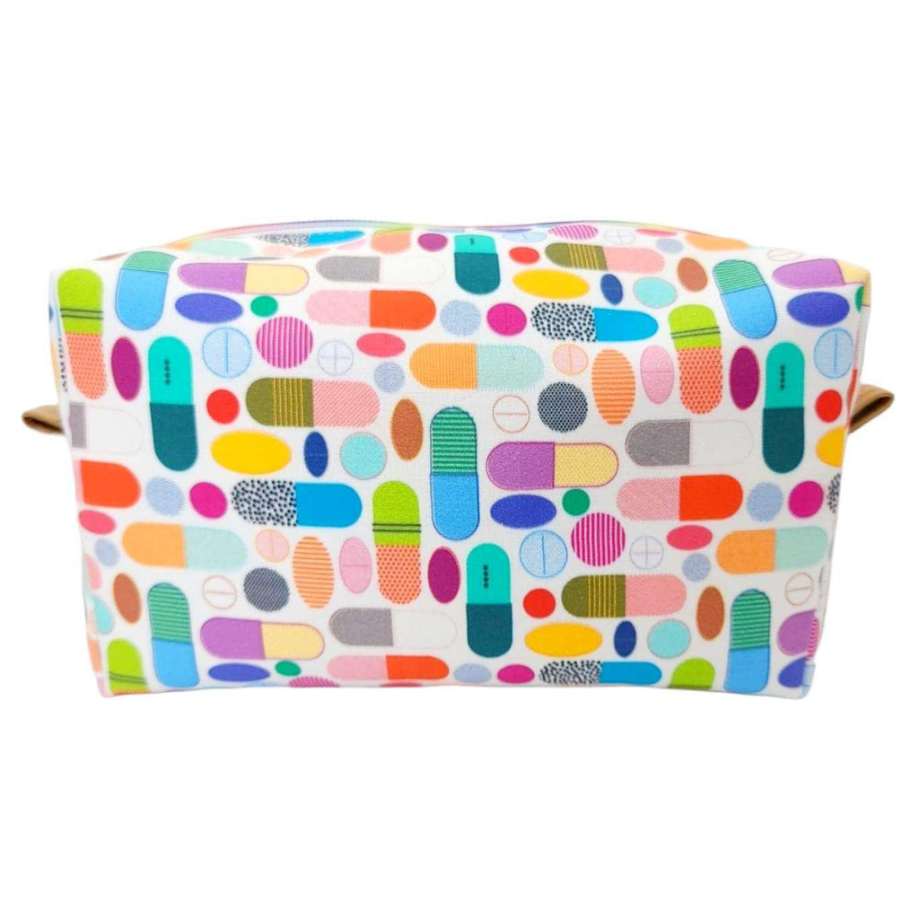 Box Zip - Large Dopp Bag in Colorful Pills by Seattle Stitchery