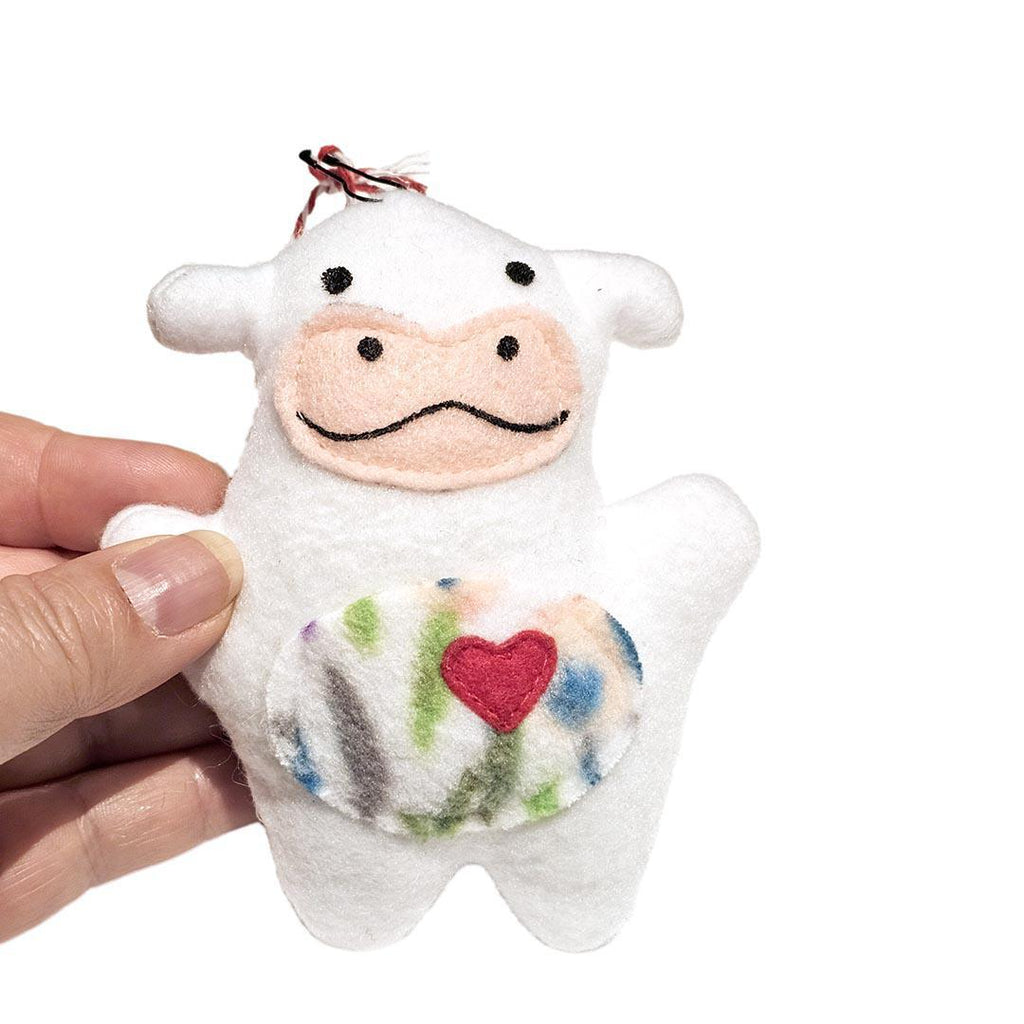 Ornament - Hippo (White) Mini Plush by Happy Groundhog Studio