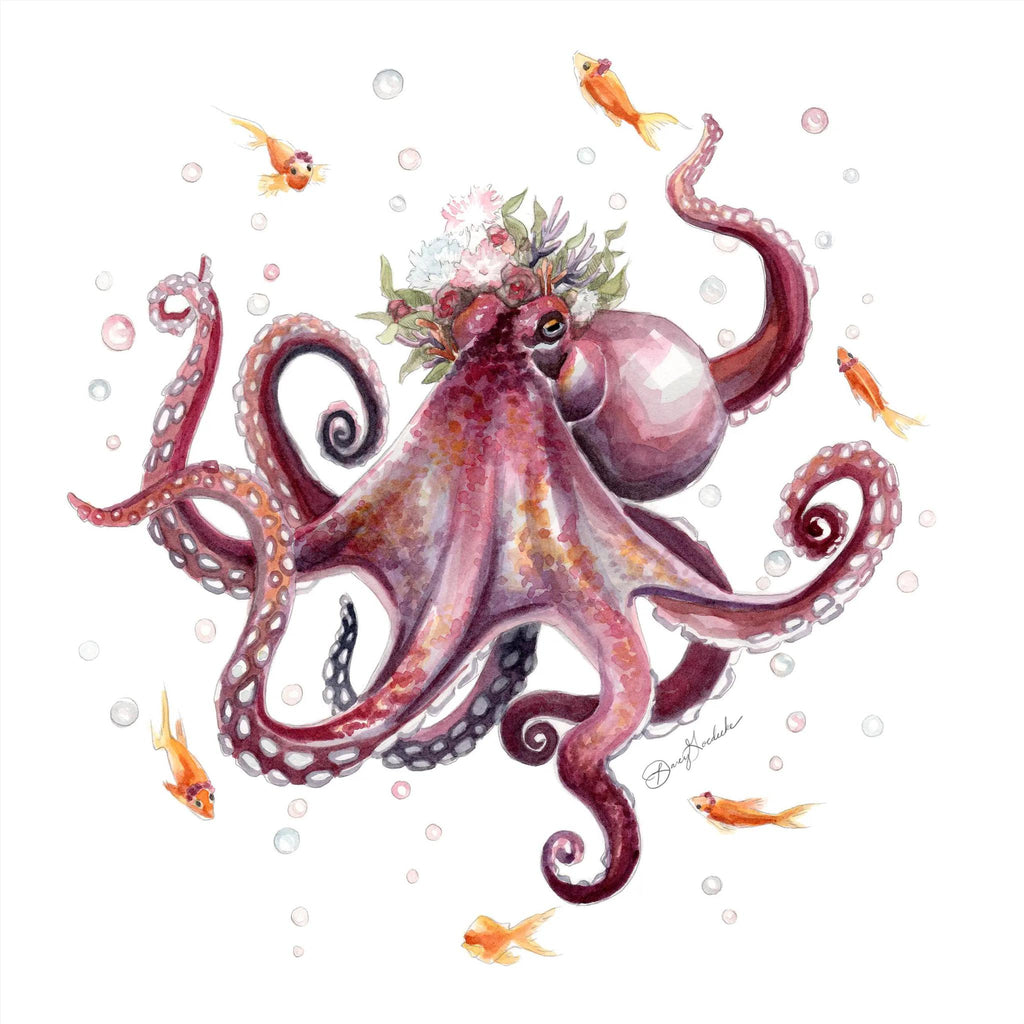 Art Print - 8x8 - Lady Octopus by Darcy Goedecke