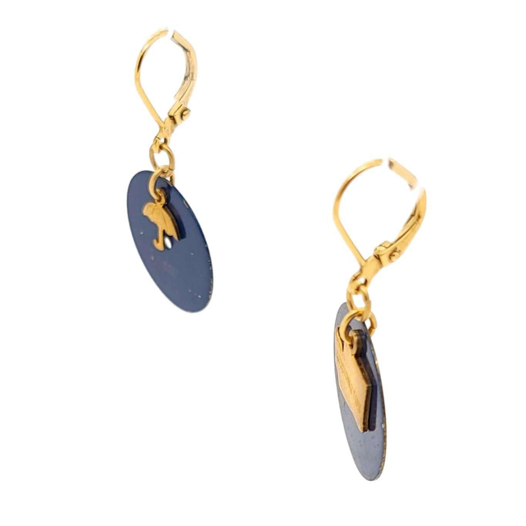 Earrings - Watch Dials - WA Umbrella 24k Gold Plated Earwires by Christine Stoll | Altered Relics