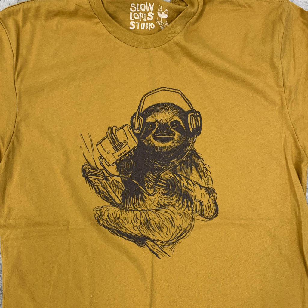 Adult Crew Neck - Slow Jams Sloth Golden Curry Tee (S - 2X) by Slow Loris