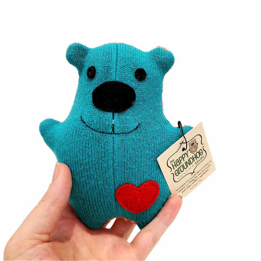 Rattle - Bear (Teal and Pink) by Happy Groundhog Studio