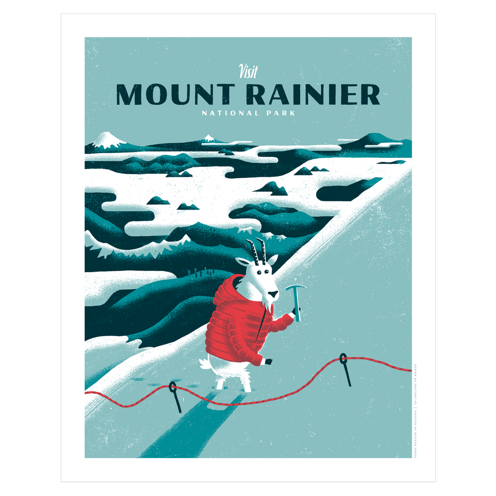 Art Print - 16x20 - Mount Rainier National Park Limited Edition Poster by Factory 43