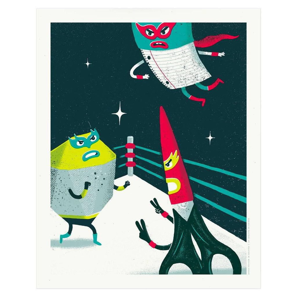 Art Print - 16x20 - Rock Paper Scissors Limited Edition Poster by Factory 43