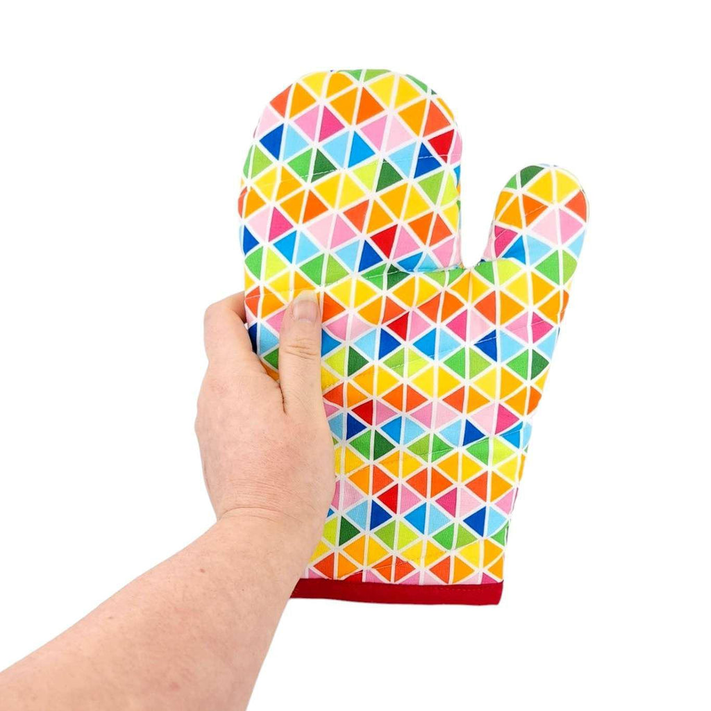 Oven Mitt - Classic Quilted in Rainbow Mosaic by Seattle Stitchery