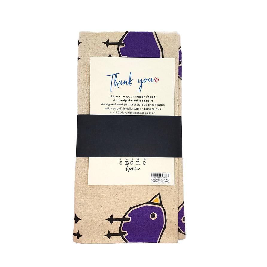 Tea Towel - Purple Birds by Susan Stone Design