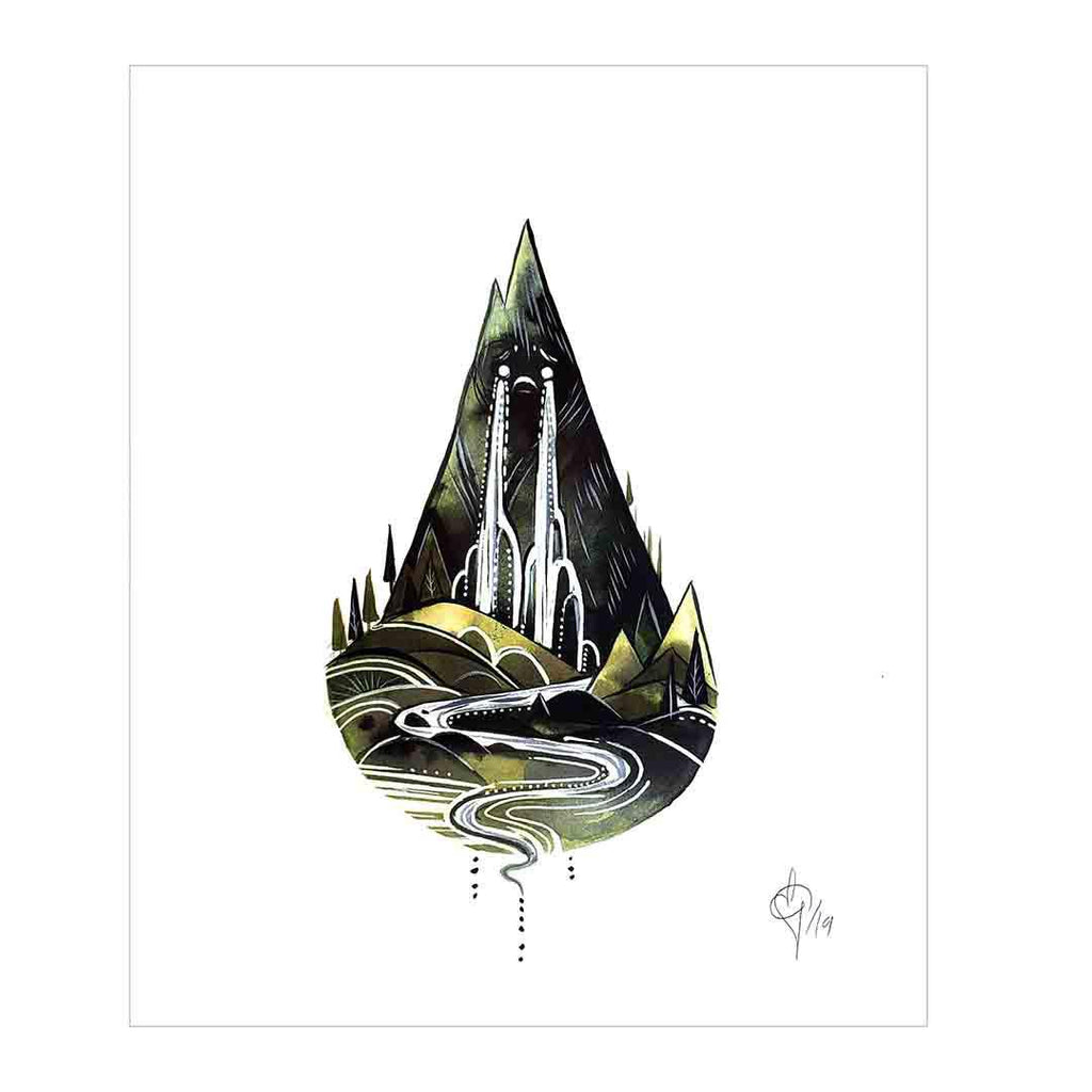 Art Print - 8.5x11 - Lonely Mountain by Odd Fauna