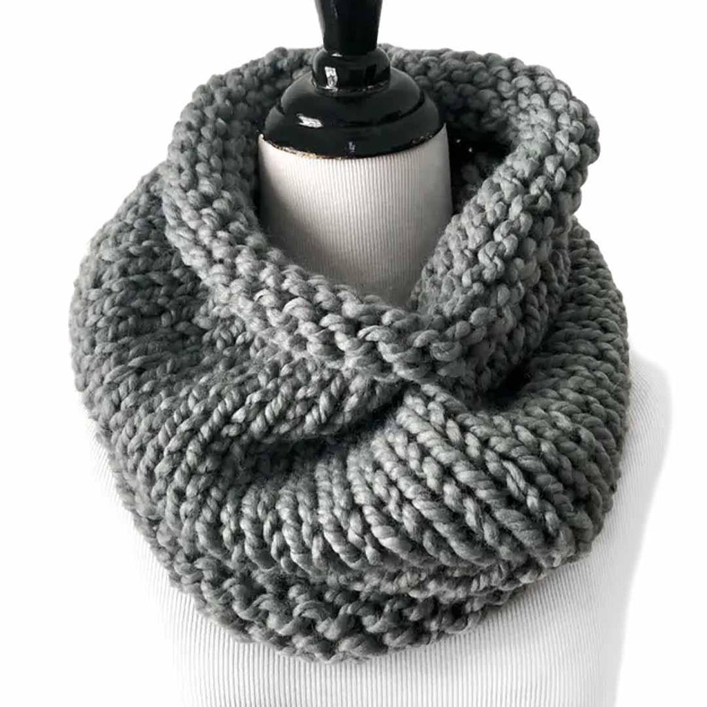 Cowl Large - Tapered Neckwarmer in Slate Gray Heather by Nickichicki