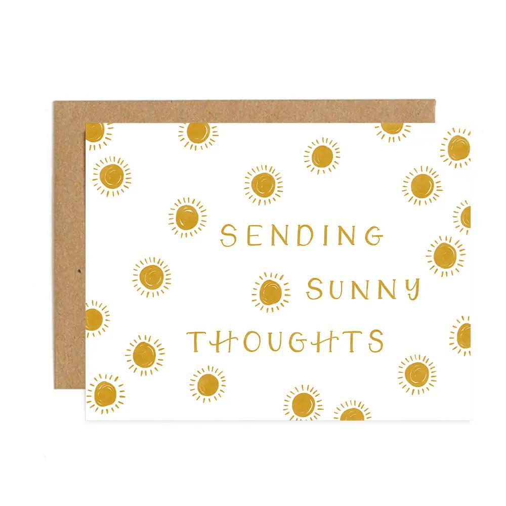 Card - Love & Friends - Sending Sunny Thoughts Letterpress by 1Canoe2