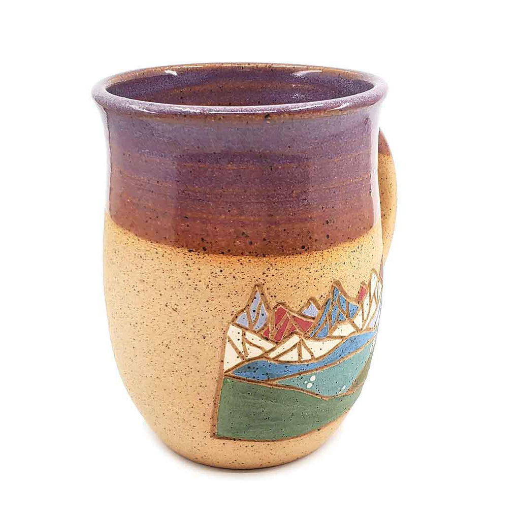 Mug - 16oz - Mountain Mug - Purple Sunrise by Forest Jeannie Pottery