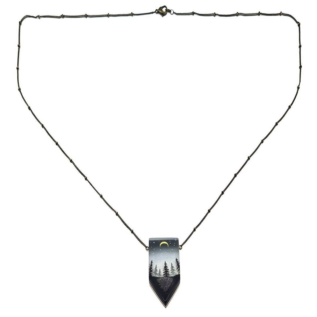 Necklace - Druzy Forest Crystal by Fernworks