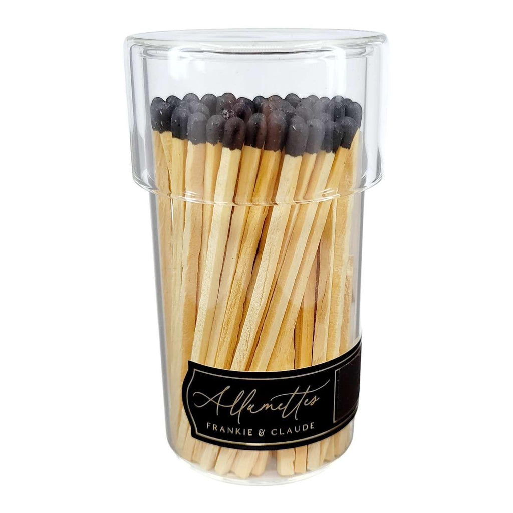 Matches - Allumette Glass Jar (Black) by Frankie & Claude