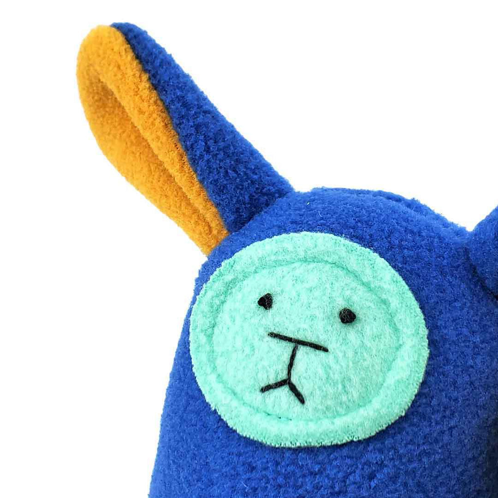 Plush Rattle - Blue Bunny (Mustard Yellow Ears) by Mr. Sogs