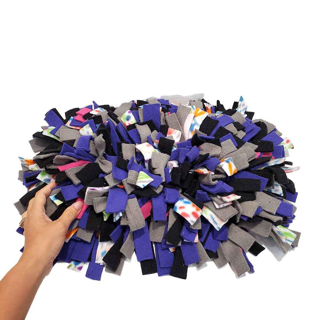Pet Toy - 14x9 - Mini Confetti Snuffle Mat (Black Gray Purple) by Superb Snuffles