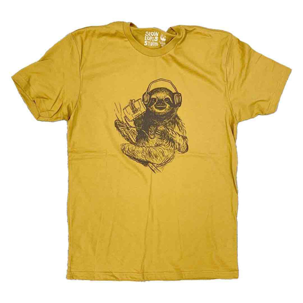 Adult Crew Neck - Slow Jams Sloth Golden Curry Tee (S - 2X) by Slow Loris