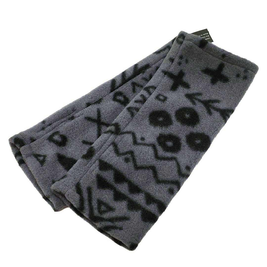 Gloves - Fleece Handwarmers in Patterned Black and Gray by Dana Herbert