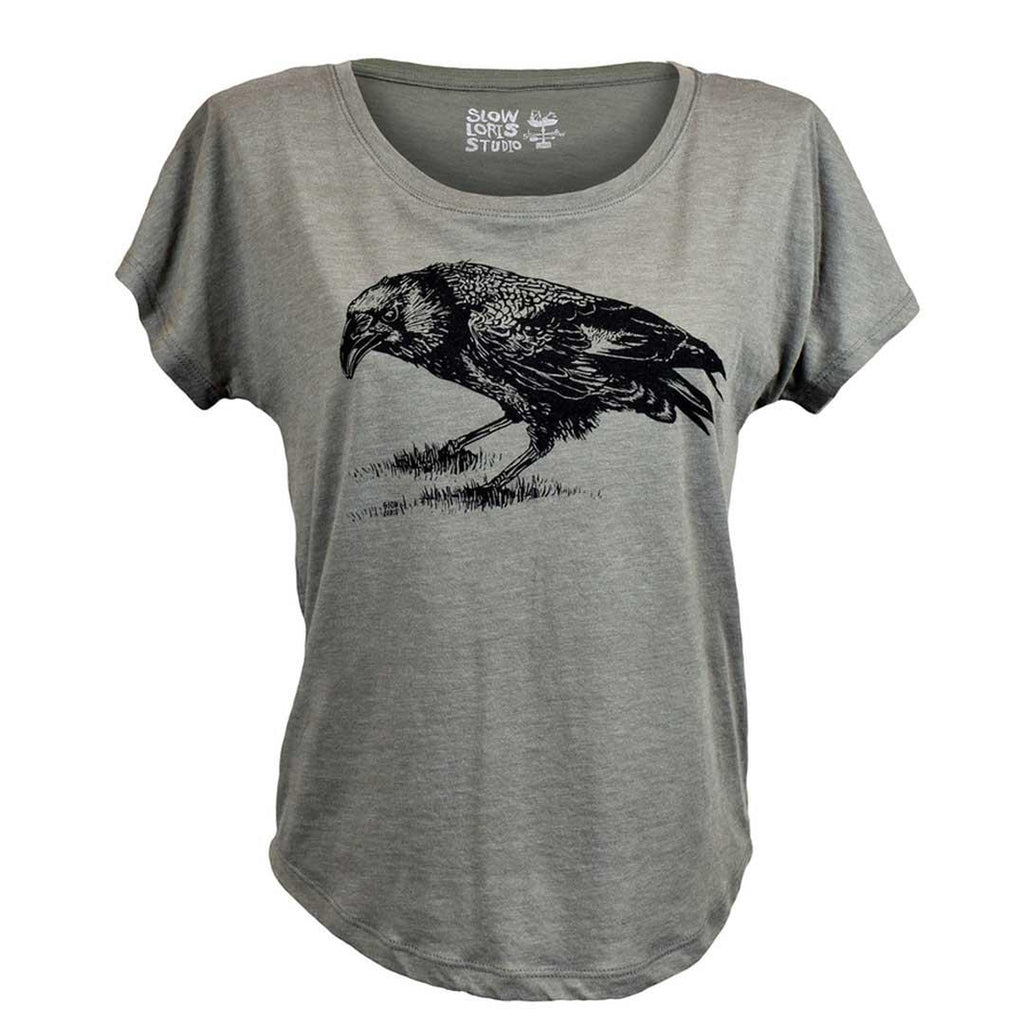 Adult Scoop Neck - Crow Venetian Gray Tee (XS and S only) by Slow Loris